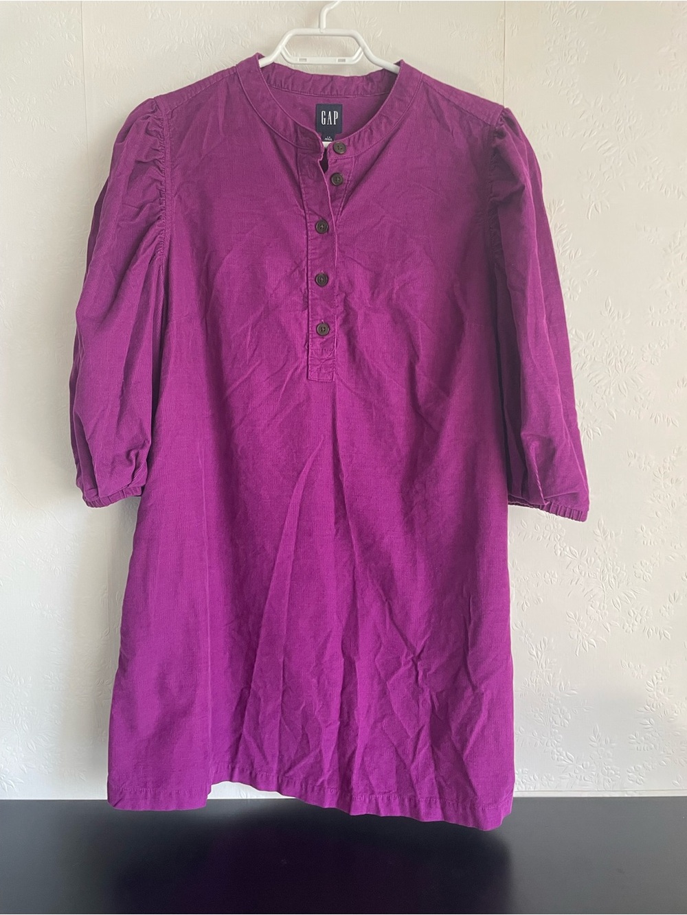 GAP Women's Magenta Button-Front Mini Dress